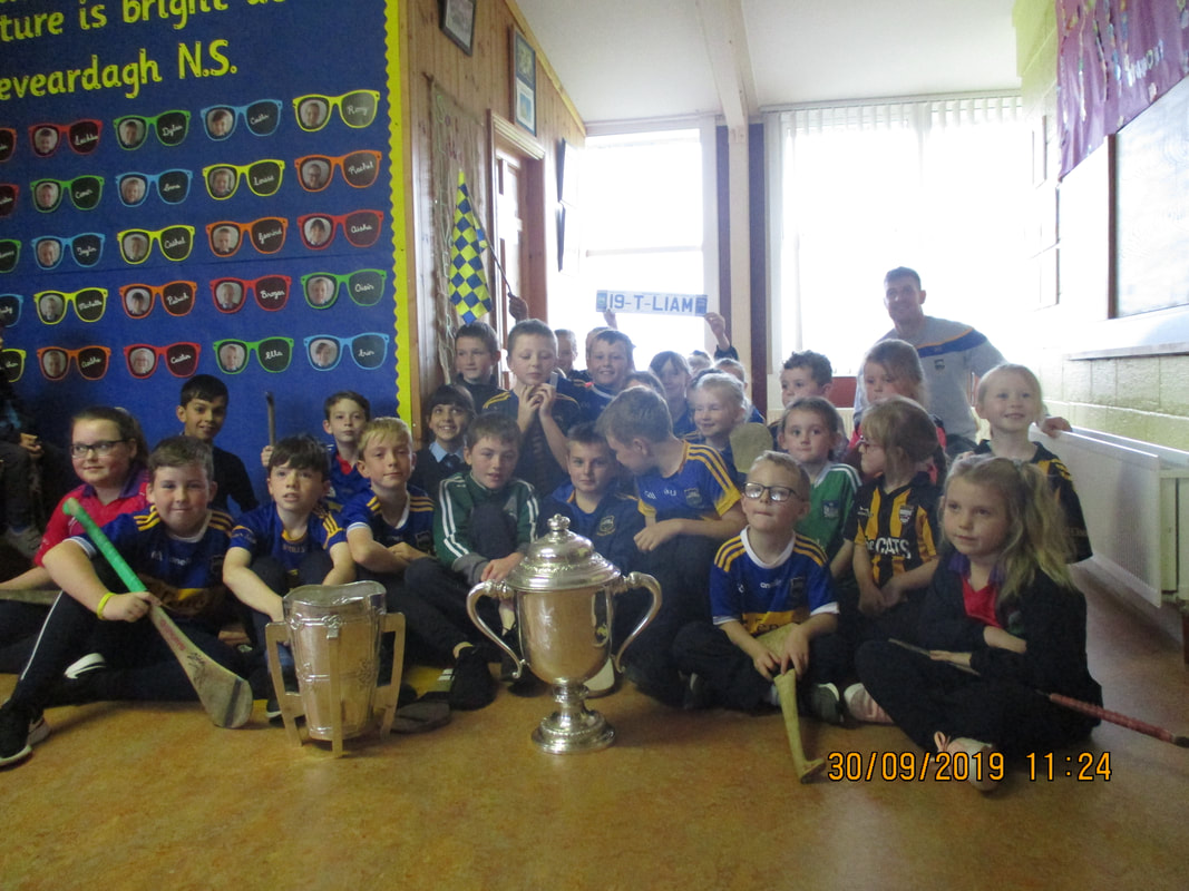 Visit from Seamie Callanan with the Liam McCarthy and James Nowlan cups