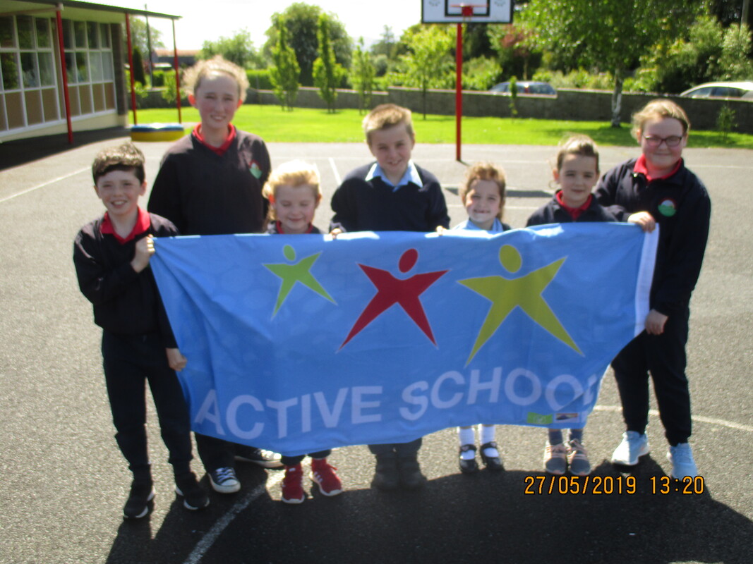 Active School Committee with our Active School flag
